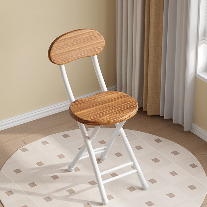 Moderner minimalistischer runder MDF-Eisen-Klappstuhl für das Wohnzimmer 