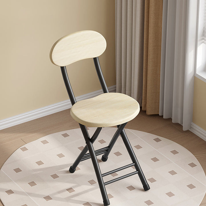 Moderner minimalistischer runder MDF-Eisen-Klappstuhl für das Wohnzimmer 
