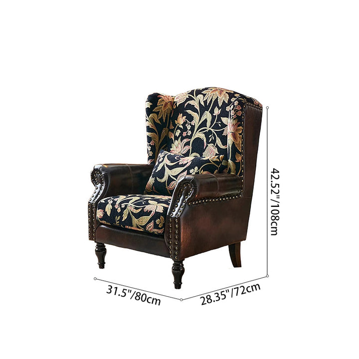 Traditional French Square PU Leather Pine Wood Birch Wood Chenille Backrest Armrest Sofa For Living Room