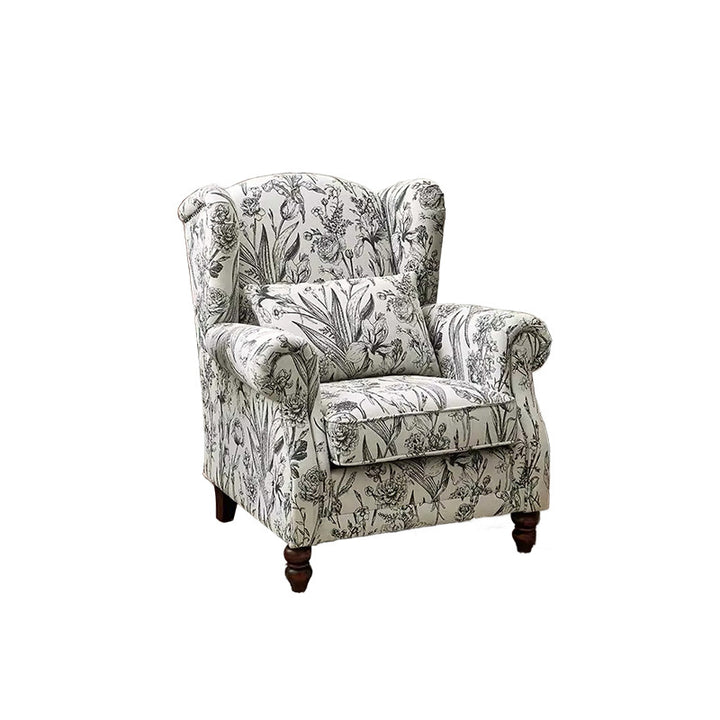 Traditional French Square PU Leather Pine Wood Birch Wood Chenille Backrest Armrest Sofa For Living Room