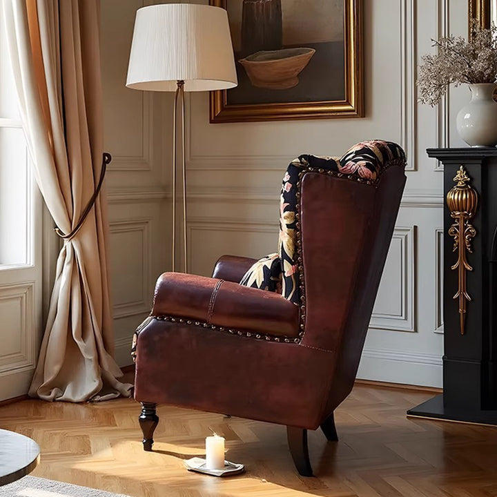 Traditional French Square PU Leather Pine Wood Birch Wood Chenille Backrest Armrest Sofa For Living Room