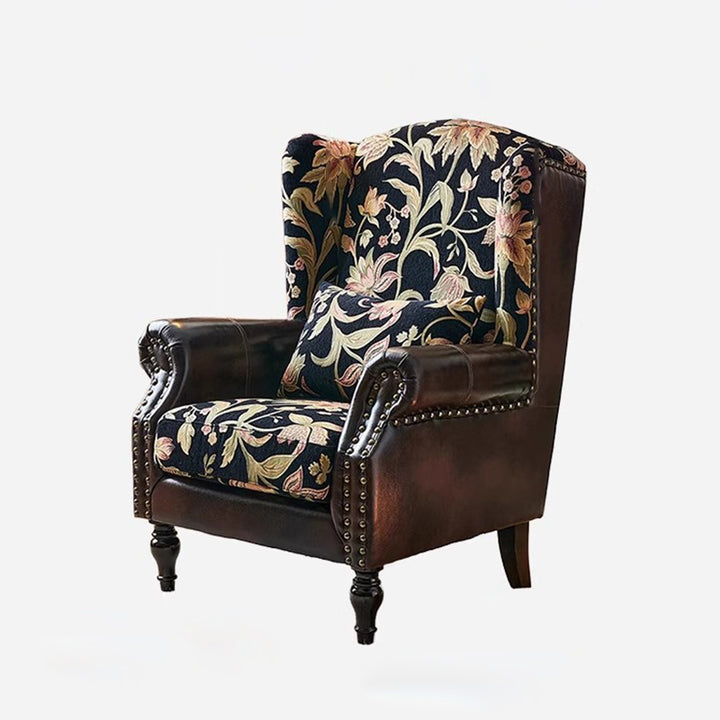Traditional French Square PU Leather Pine Wood Birch Wood Chenille Backrest Armrest Sofa For Living Room