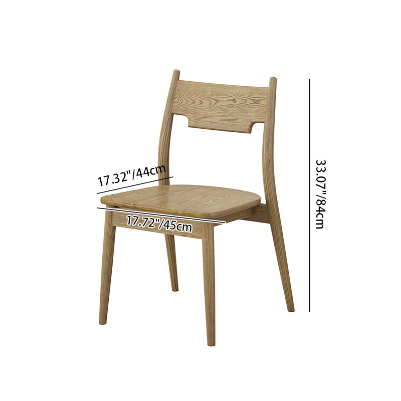 Frêne blanc nord-américain - Chaise contemporaine scandinave en bois massif : chaise de salle à manger ergonomique avec dossier légèrement incliné pour salle à manger 