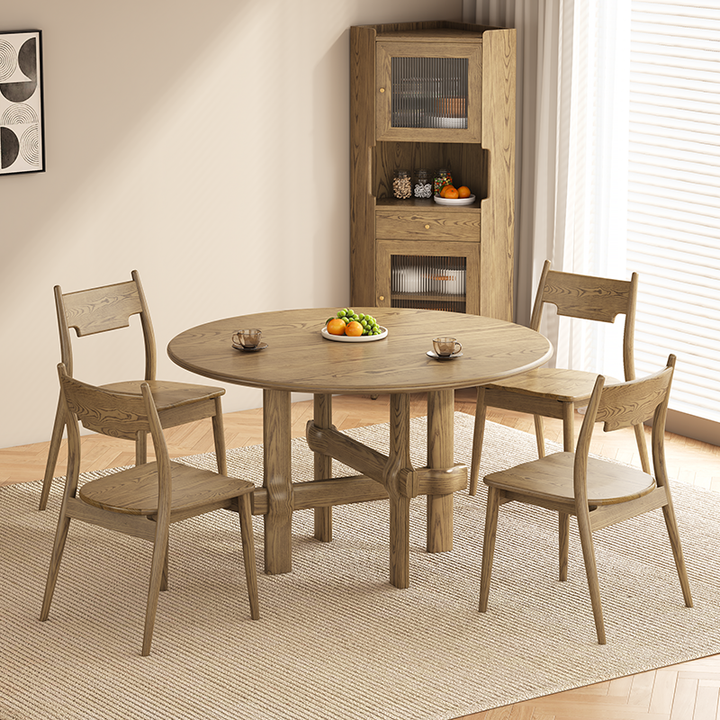 Frêne blanc nord-américain - Chaise contemporaine scandinave en bois massif : chaise de salle à manger ergonomique avec dossier légèrement incliné pour salle à manger 