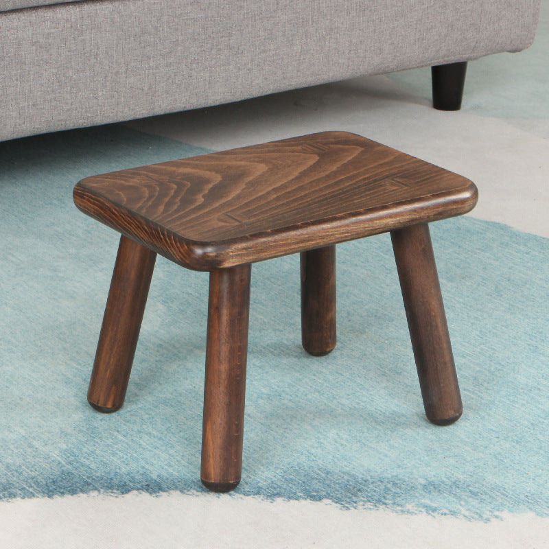 Tabouret bas rectangulaire contemporain créatif en bois massif de hêtre pour enfants, pour entrées et salon 