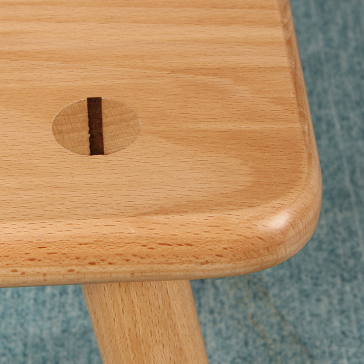 Tabouret bas rectangulaire contemporain créatif en bois massif de hêtre pour enfants, pour entrées et salon 