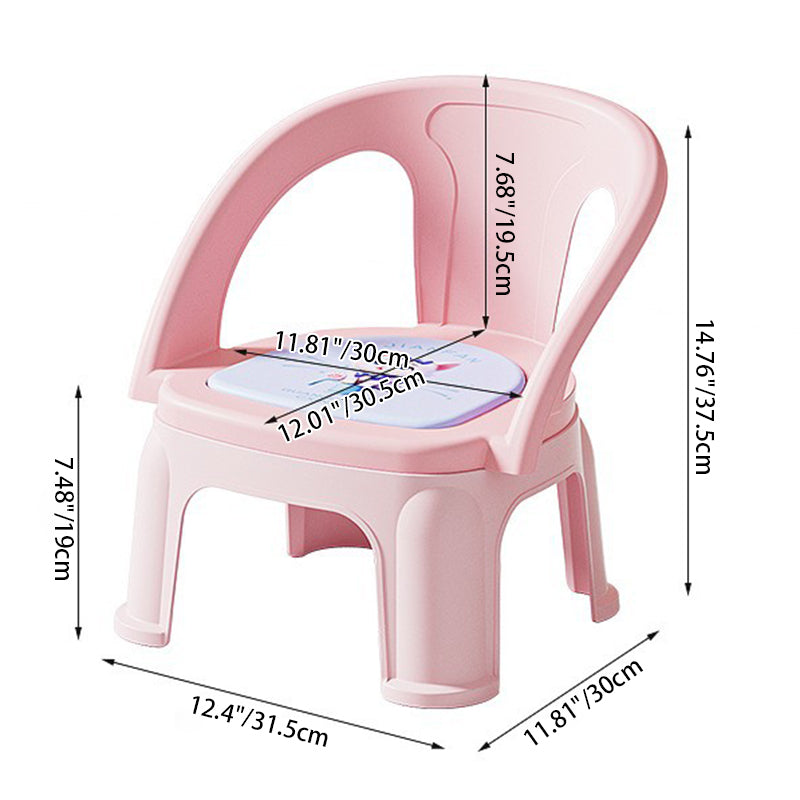 Tabouret bas empilable contemporain et créatif en PP à émission sonore avec dossier et accoudoirs pour enfants, pour salon et chambre 