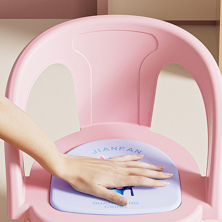 Tabouret bas empilable contemporain et créatif en PP à émission sonore avec dossier et accoudoirs pour enfants, pour salon et chambre 