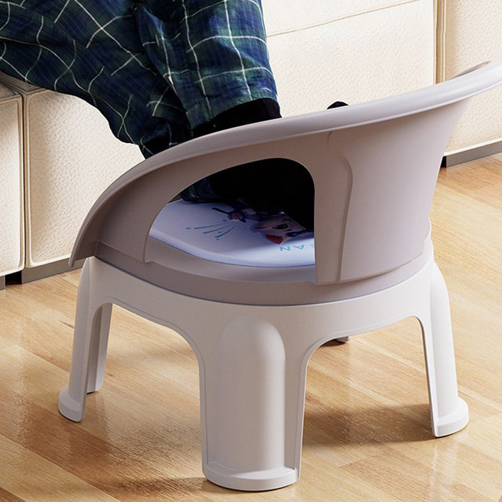 Tabouret bas empilable contemporain et créatif en PP à émission sonore avec dossier et accoudoirs pour enfants, pour salon et chambre 
