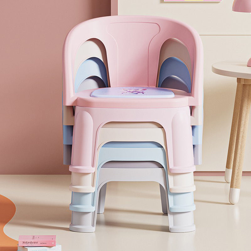 Tabouret bas empilable contemporain et créatif en PP à émission sonore avec dossier et accoudoirs pour enfants, pour salon et chambre 