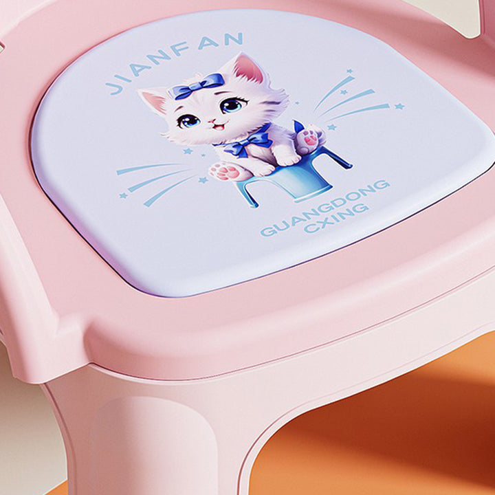 Tabouret bas empilable contemporain et créatif en PP à émission sonore avec dossier et accoudoirs pour enfants, pour salon et chambre 