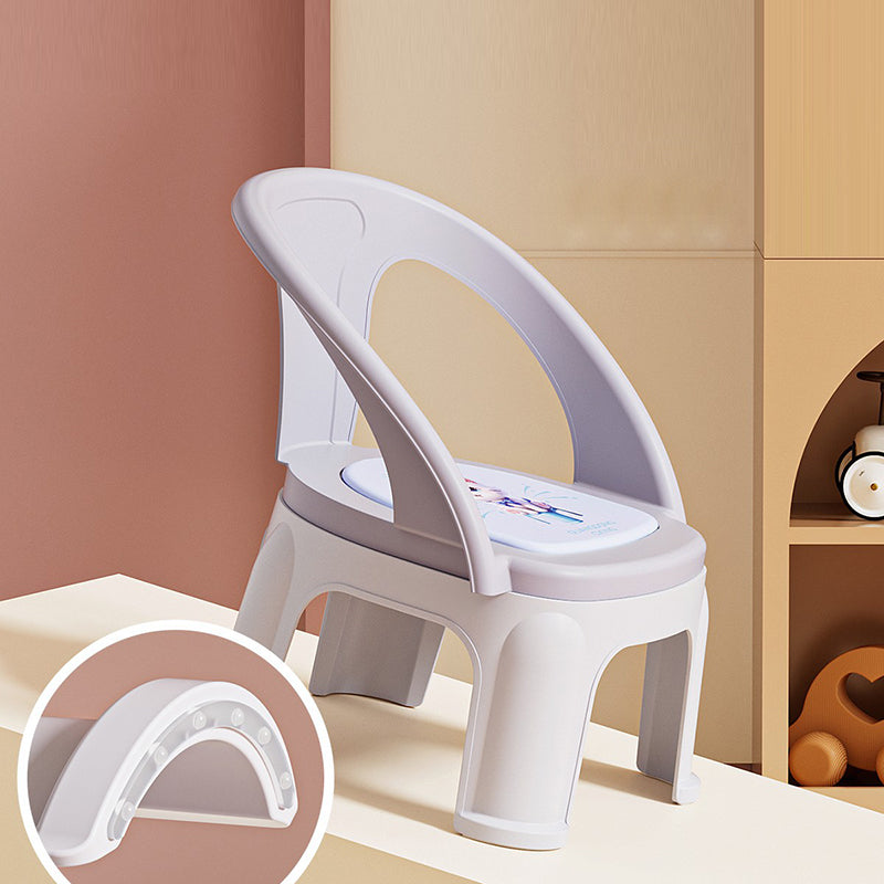 Tabouret bas empilable contemporain et créatif en PP à émission sonore avec dossier et accoudoirs pour enfants, pour salon et chambre 