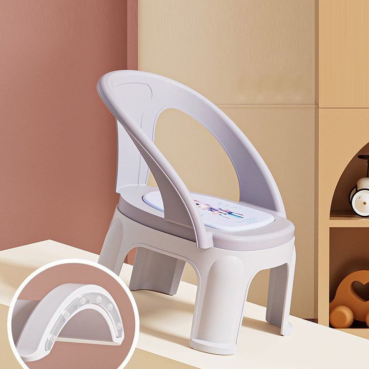 Tabouret bas empilable contemporain et créatif en PP à émission sonore avec dossier et accoudoirs pour enfants, pour salon et chambre 