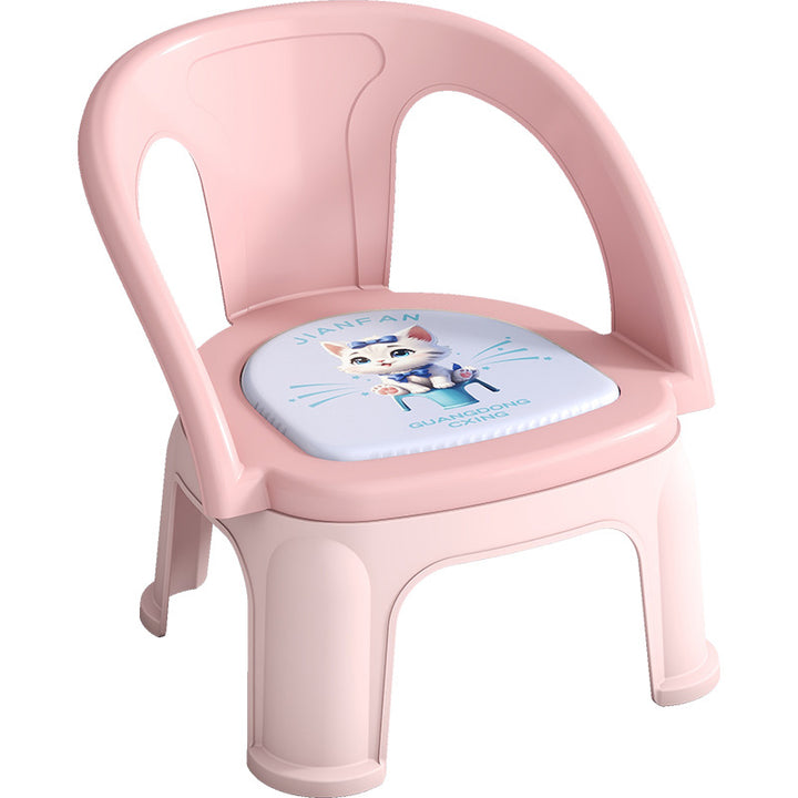 Tabouret bas empilable contemporain et créatif en PP à émission sonore avec dossier et accoudoirs pour enfants, pour salon et chambre 