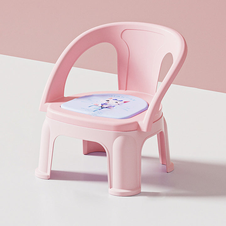 Tabouret bas empilable contemporain et créatif en PP à émission sonore avec dossier et accoudoirs pour enfants, pour salon et chambre 