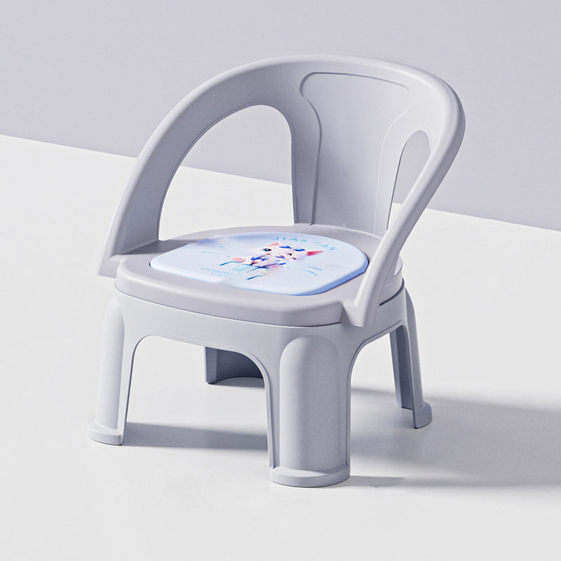 Tabouret bas empilable contemporain et créatif en PP à émission sonore avec dossier et accoudoirs pour enfants, pour salon et chambre 