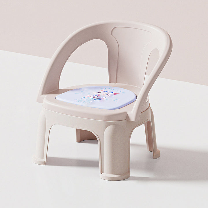 Tabouret bas empilable contemporain et créatif en PP à émission sonore avec dossier et accoudoirs pour enfants, pour salon et chambre 