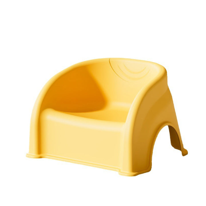 Tabouret bas empilable avec dossier et accoudoirs en PP rond créatif contemporain pour enfants, pour salon et chambre 