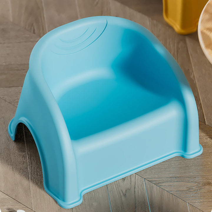 Tabouret bas empilable avec dossier et accoudoirs en PP rond créatif contemporain pour enfants, pour salon et chambre 