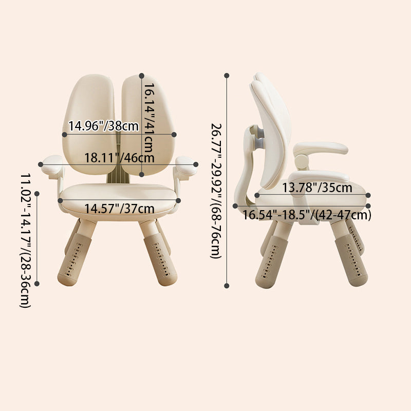 Contemporary Creative Square PU Leather PP Height-Adjustable Backrest Armrest Kids Chair For Living Room &amp; Bedroom