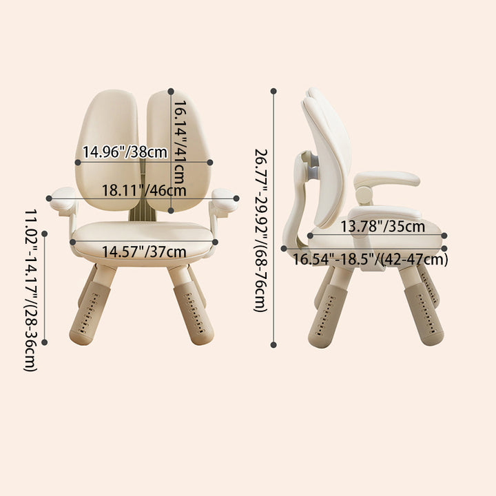 Chaise pour enfant contemporaine en PU carré créatif, avec dossier et accoudoirs réglables en hauteur, pour salon et chambre 