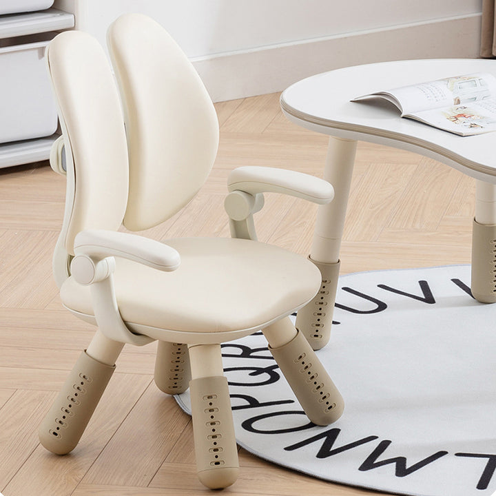 Contemporary Creative Square PU Leather PP Height-Adjustable Backrest Armrest Kids Chair For Living Room &amp; Bedroom