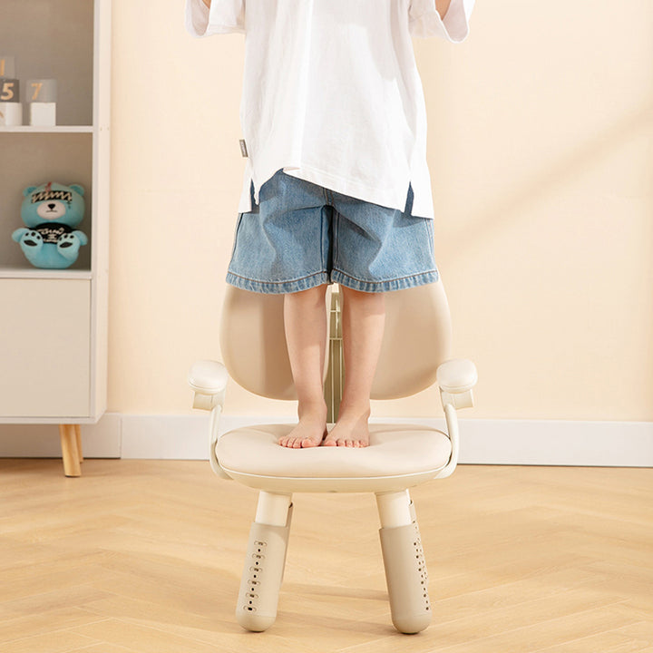 Contemporary Creative Square PU Leather PP Height-Adjustable Backrest Armrest Kids Chair For Living Room &amp; Bedroom
