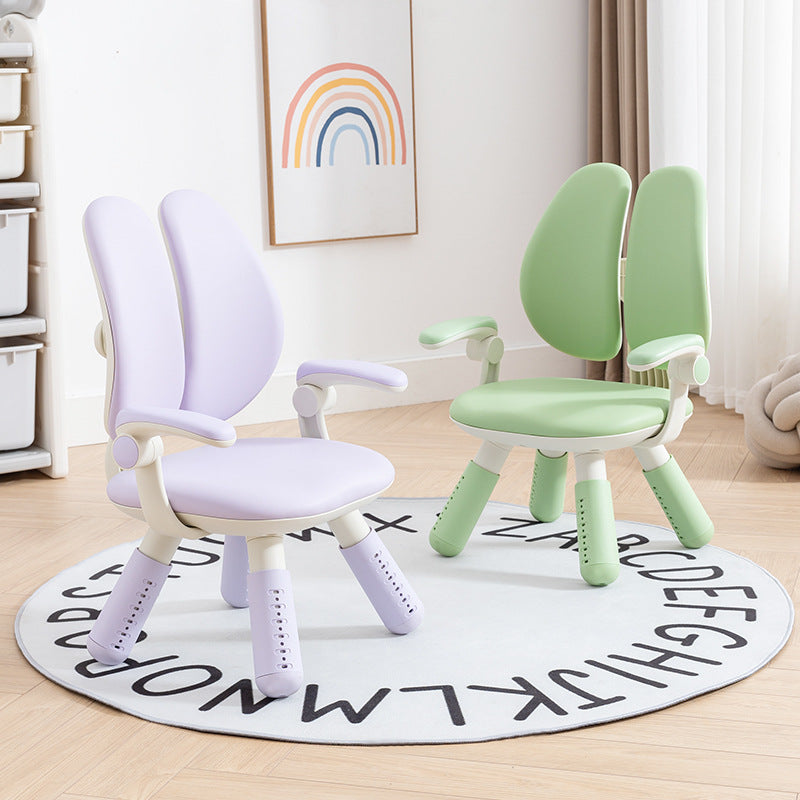 Contemporary Creative Square PU Leather PP Height-Adjustable Backrest Armrest Kids Chair For Living Room &amp; Bedroom
