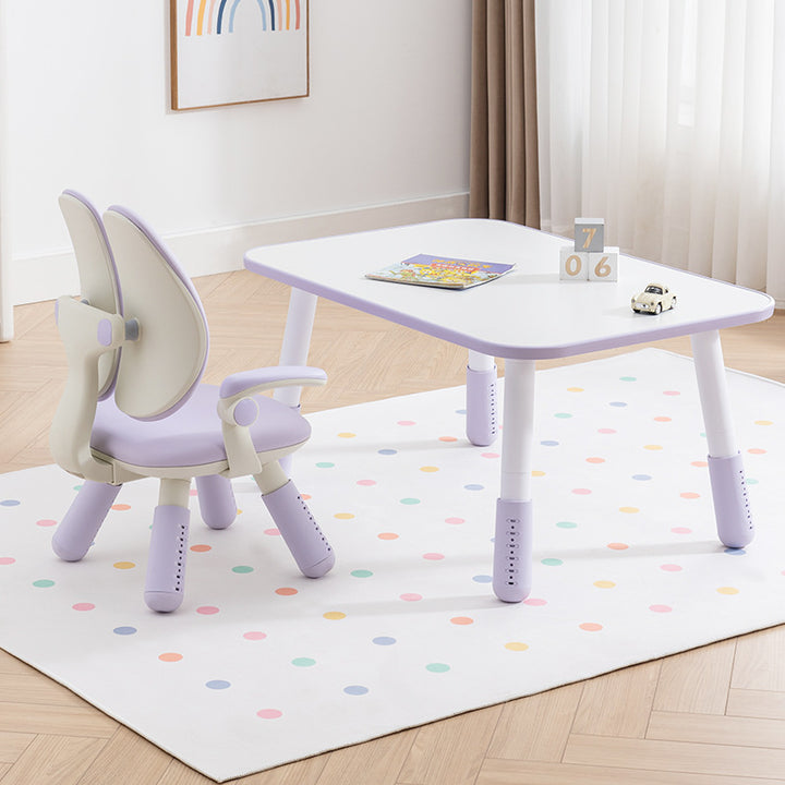 Contemporary Creative Square PU Leather PP Height-Adjustable Backrest Armrest Kids Chair For Living Room &amp; Bedroom