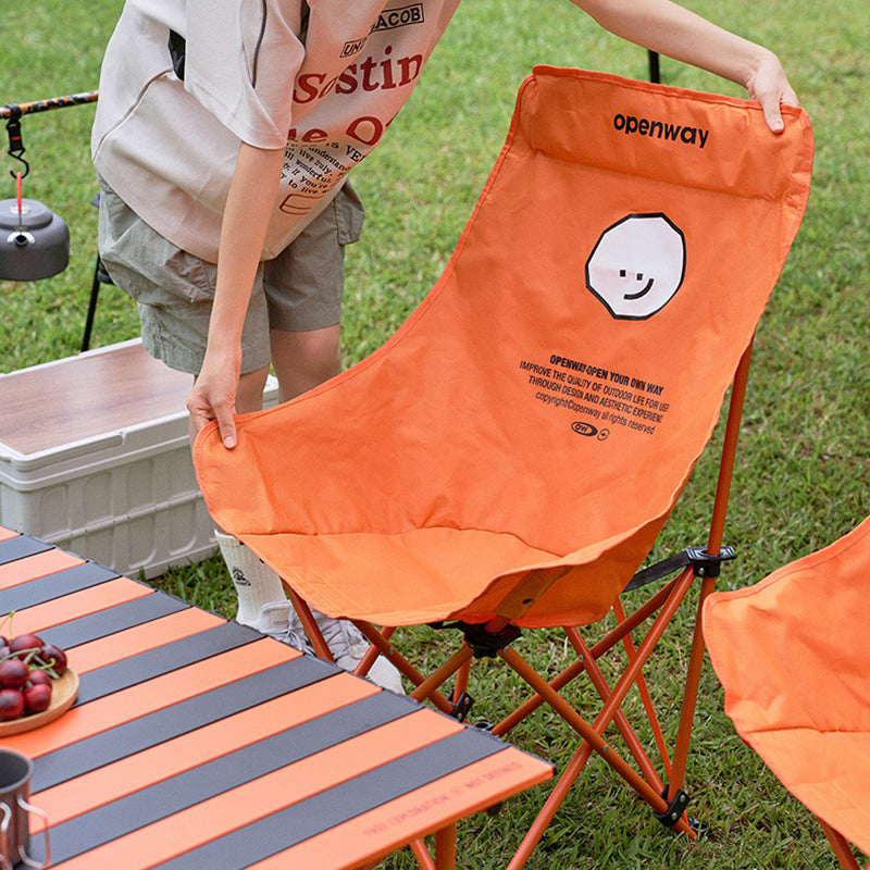 Moderner minimalistischer rechteckiger Campingstuhl aus Kohlenstoffstahl und Oxford-Gewebe mit faltbarer Rückenlehne für den Außenbereich 