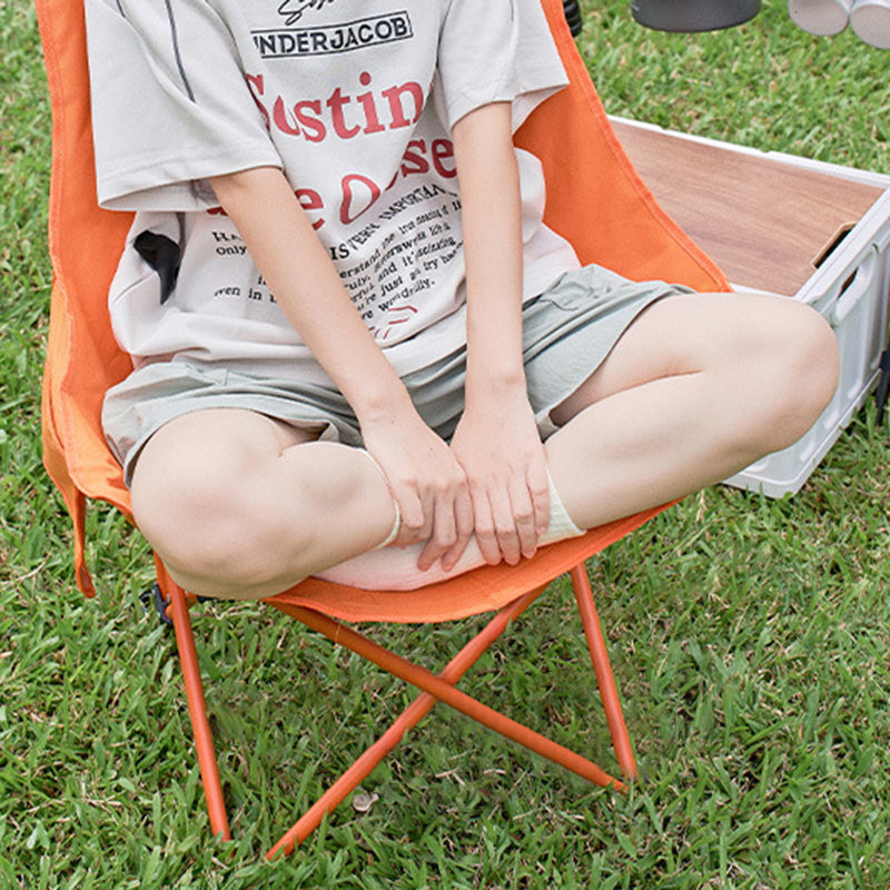 Moderner minimalistischer rechteckiger Campingstuhl aus Kohlenstoffstahl und Oxford-Gewebe mit faltbarer Rückenlehne für den Außenbereich 