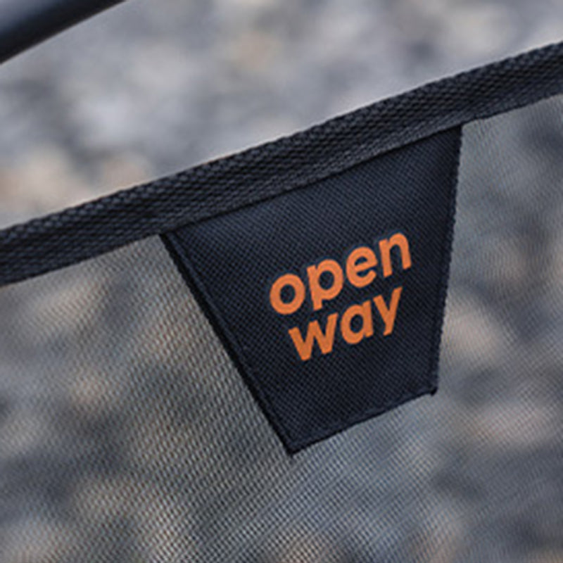 Moderner minimalistischer quadratischer Campingstuhl aus Kohlenstoffstahl, Nylon und Buchenholz mit klappbarer Rückenlehne und Armlehne für den Außenbereich 