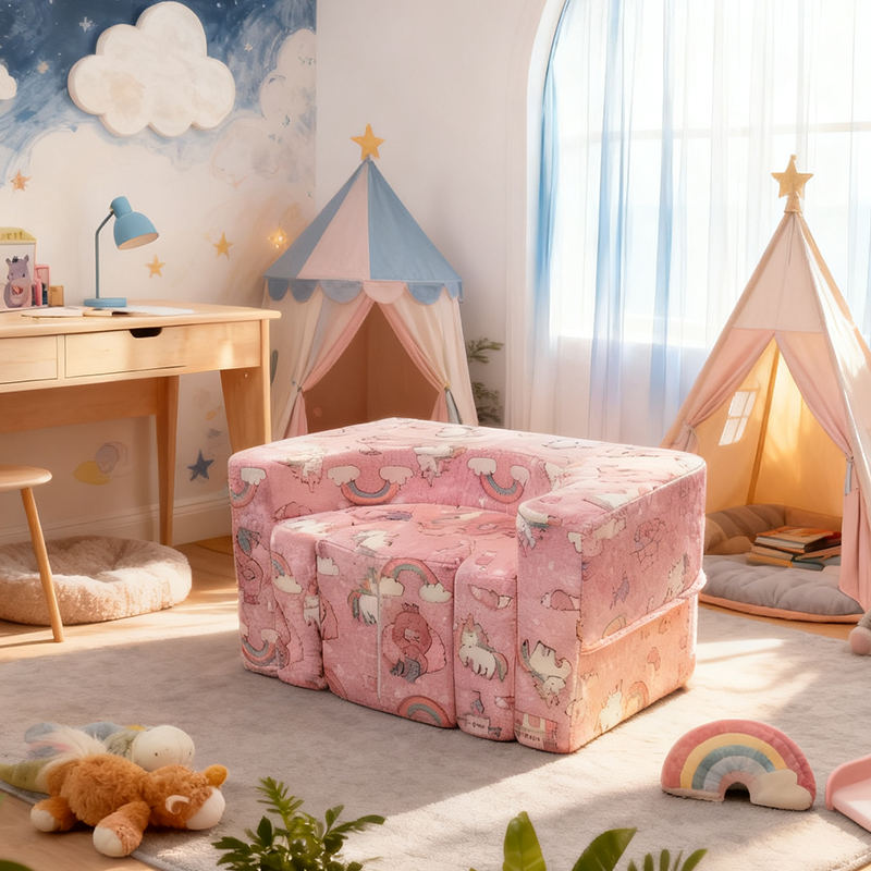 Zeitgenössisches Kreatives Frei Kombinierbares Sofa: Rechteckige Komprimierbare Rückenlehne Armlehne Kindersofa Für Wohnzimmer 