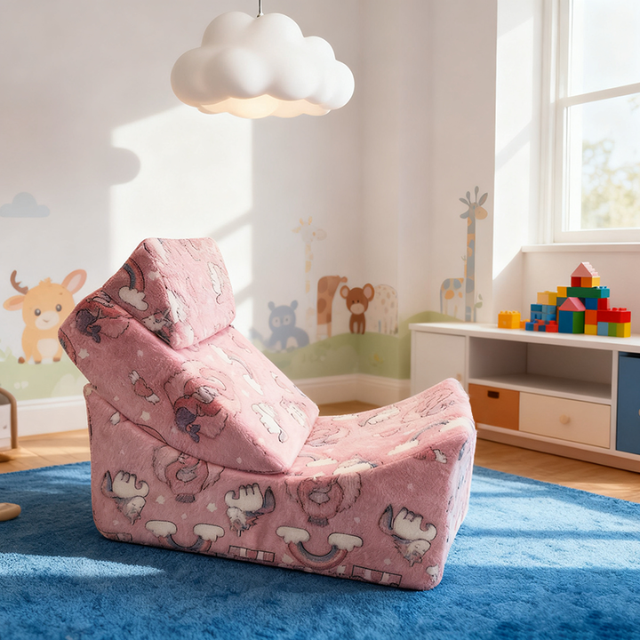 Contemporary Creative Rectangular Kids Sofa: Freely Combinable Compressible - Backrest Lounge Chair For Living Room