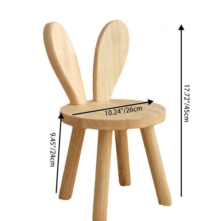 Contemporary Creative Round Rubberwood Backrest Kids Low Stool For Living Room