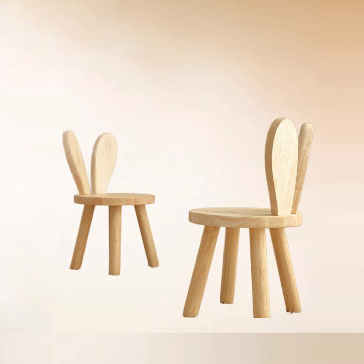Contemporary Creative Round Rubberwood Backrest Kids Low Stool For Living Room