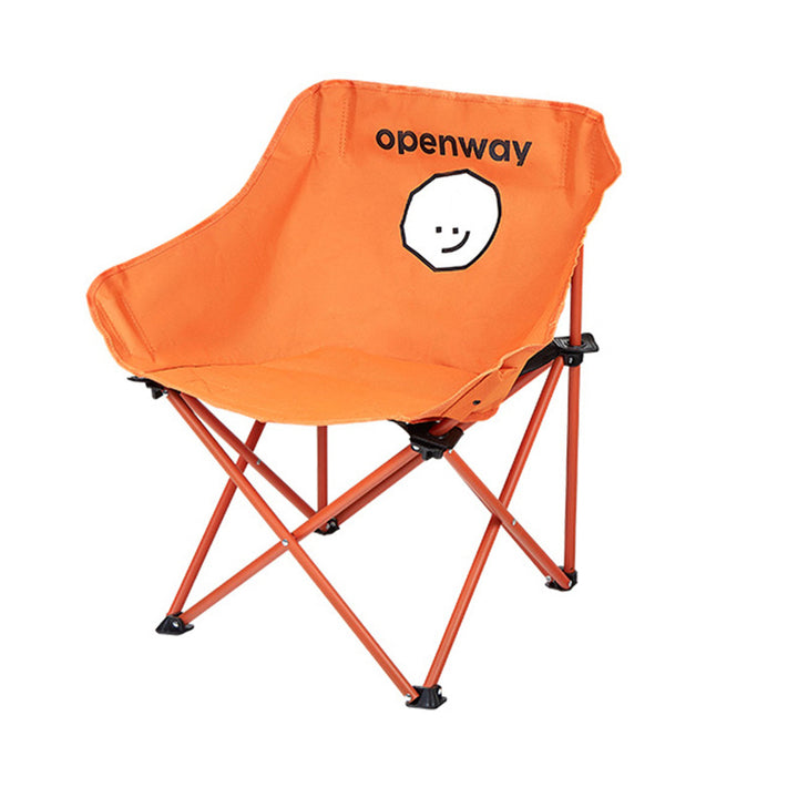 Silla de camping plegable para exteriores, serie Smiley Face, con respaldo, de tela Oxford, acero al carbono, cuadrada, minimalista moderna 