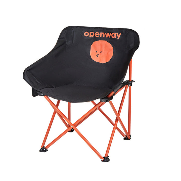 Silla de camping plegable para exteriores, serie Smiley Face, con respaldo, de tela Oxford, acero al carbono, cuadrada, minimalista moderna 