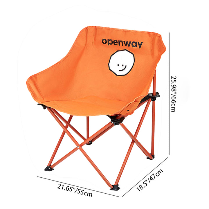 Moderner minimalistischer quadratischer Oxford-Stoff-Kohlenstoffstahl-Smiley-Gesichter-Serie-Rückenlehnen-Falt-Campingstuhl für den Außenbereich 