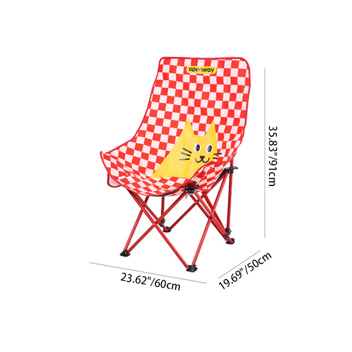 Modern Minimalist Rectangular Oxford Fabric Carbon Steel Backrest Foldable Camping Chair For Outdoor