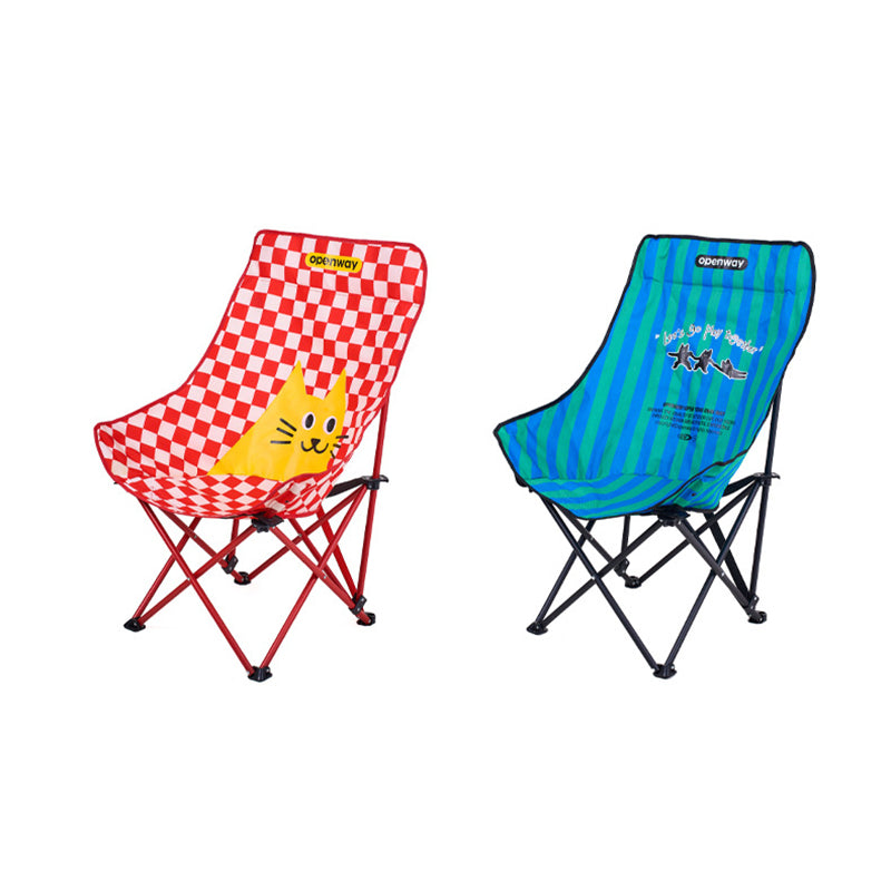 Modern Minimalist Rectangular Oxford Fabric Carbon Steel Backrest Foldable Camping Chair For Outdoor