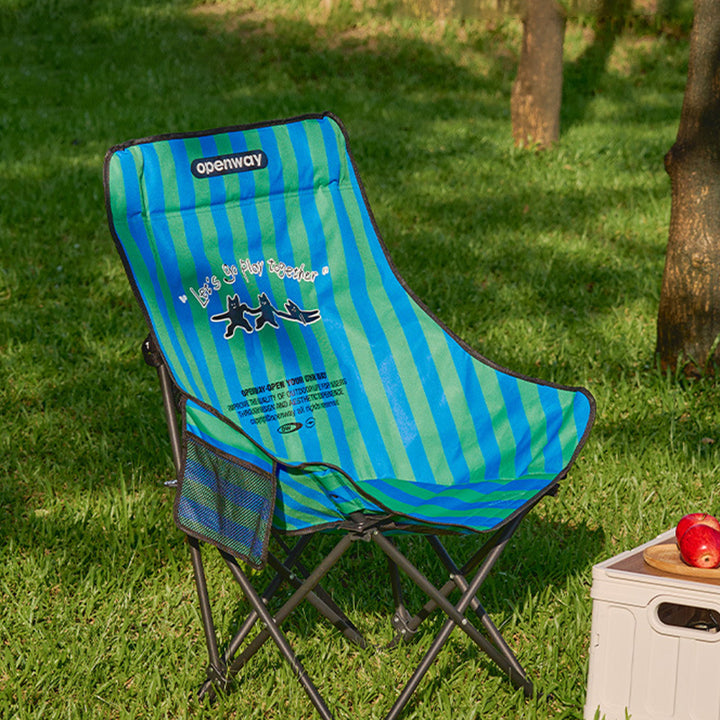 Modern Minimalist Rectangular Oxford Fabric Carbon Steel Backrest Foldable Camping Chair For Outdoor
