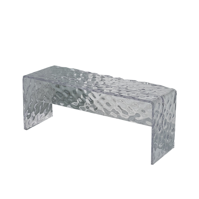 Modern Luxury Rectangular Clear Acrylic Shoe Bench For Entryways