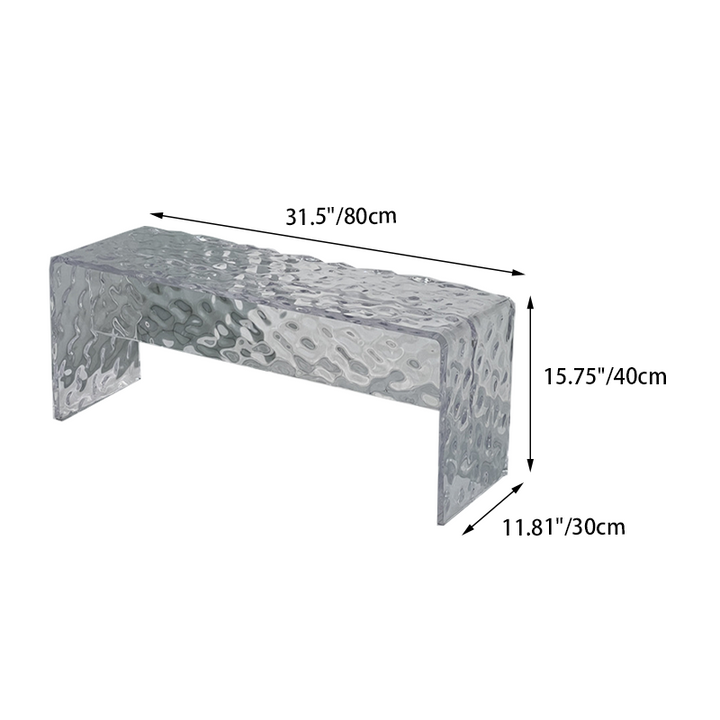 Modern Luxury Rectangular Clear Acrylic Shoe Bench For Entryways
