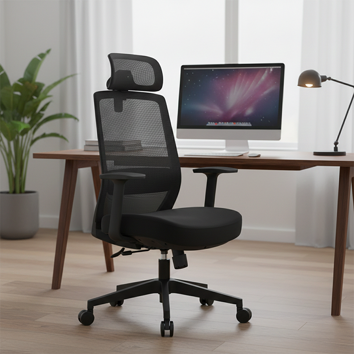 Modern Minimalist Ergonomic Desk Chair - High-Back Breathable Mesh Gaming Chair: Adjustable Headrest And Lumbar Support For Home Office