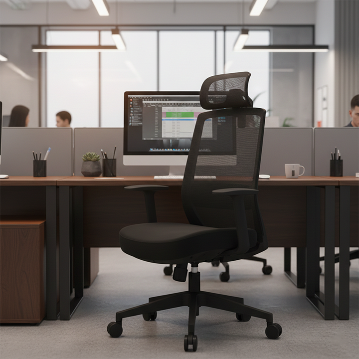 Modern Minimalist Ergonomic Desk Chair - High-Back Breathable Mesh Gaming Chair: Adjustable Headrest And Lumbar Support For Home Office