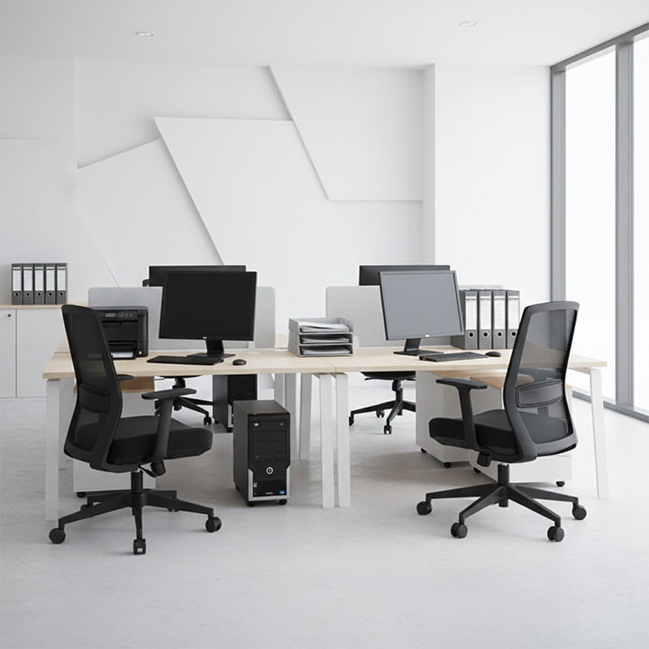 Modern Minimalist Mid-Back Ergonomic Desk Chair - Breathable Mesh Gaming Chair: Adjustable Lumbar Support Swivel Chair For Home Office