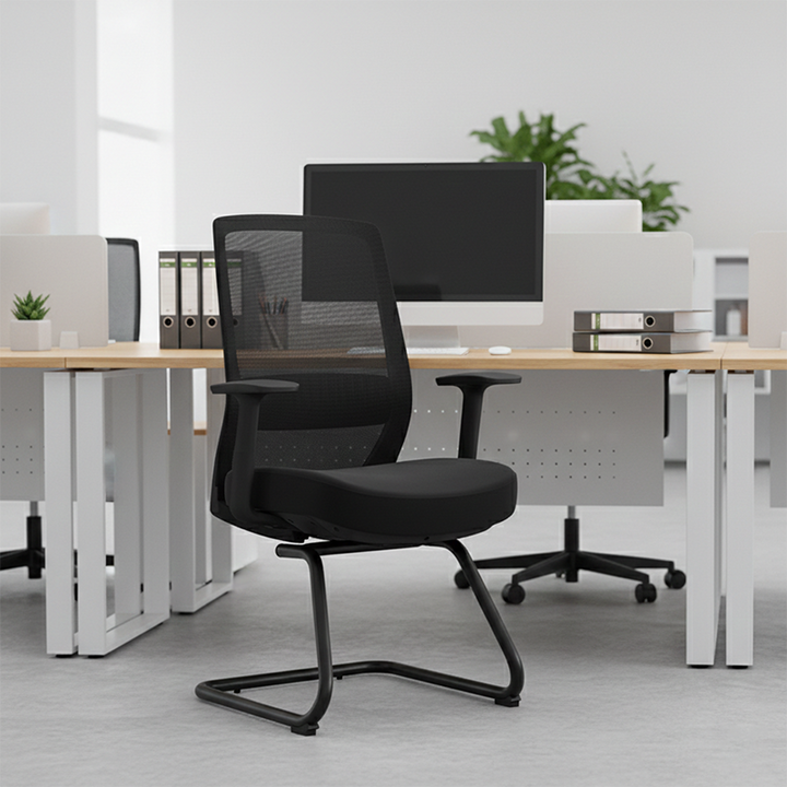 Modern Minimalist Executive Desk Chair - Breathable Mesh Office Reception Chair: Ergonomic Conference Chair For Home Office