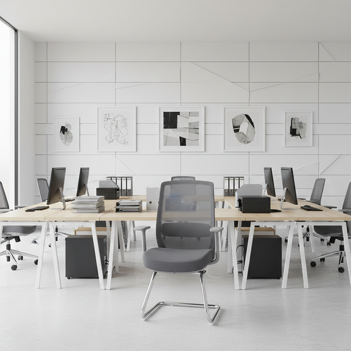 Modern Minimalist Executive Visitor Chair - Mesh Office Reception Chair: Breathable Ergonomic Desk Chair For Home Office