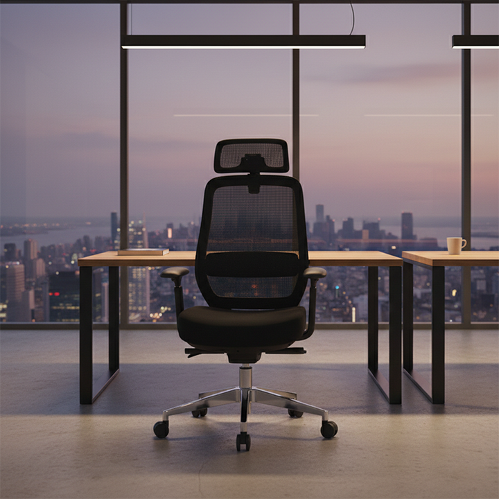 Modern Minimalist Black Executive Office Chair: Ergonomic Design-Swivel Height-Adjustable Gaming Chair For Home Office